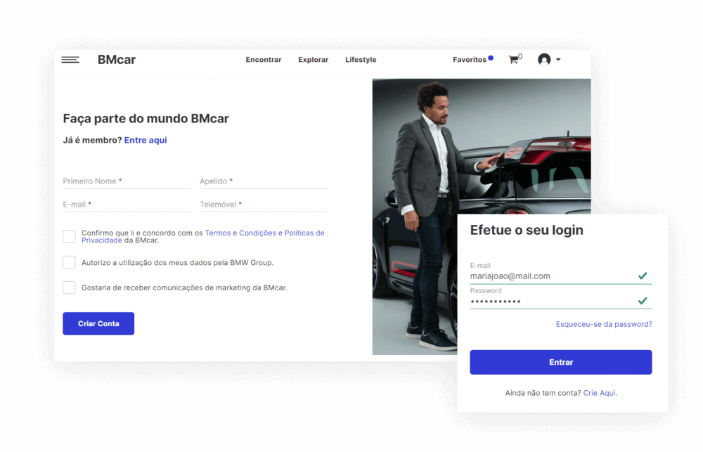Faça login na BMcar Online